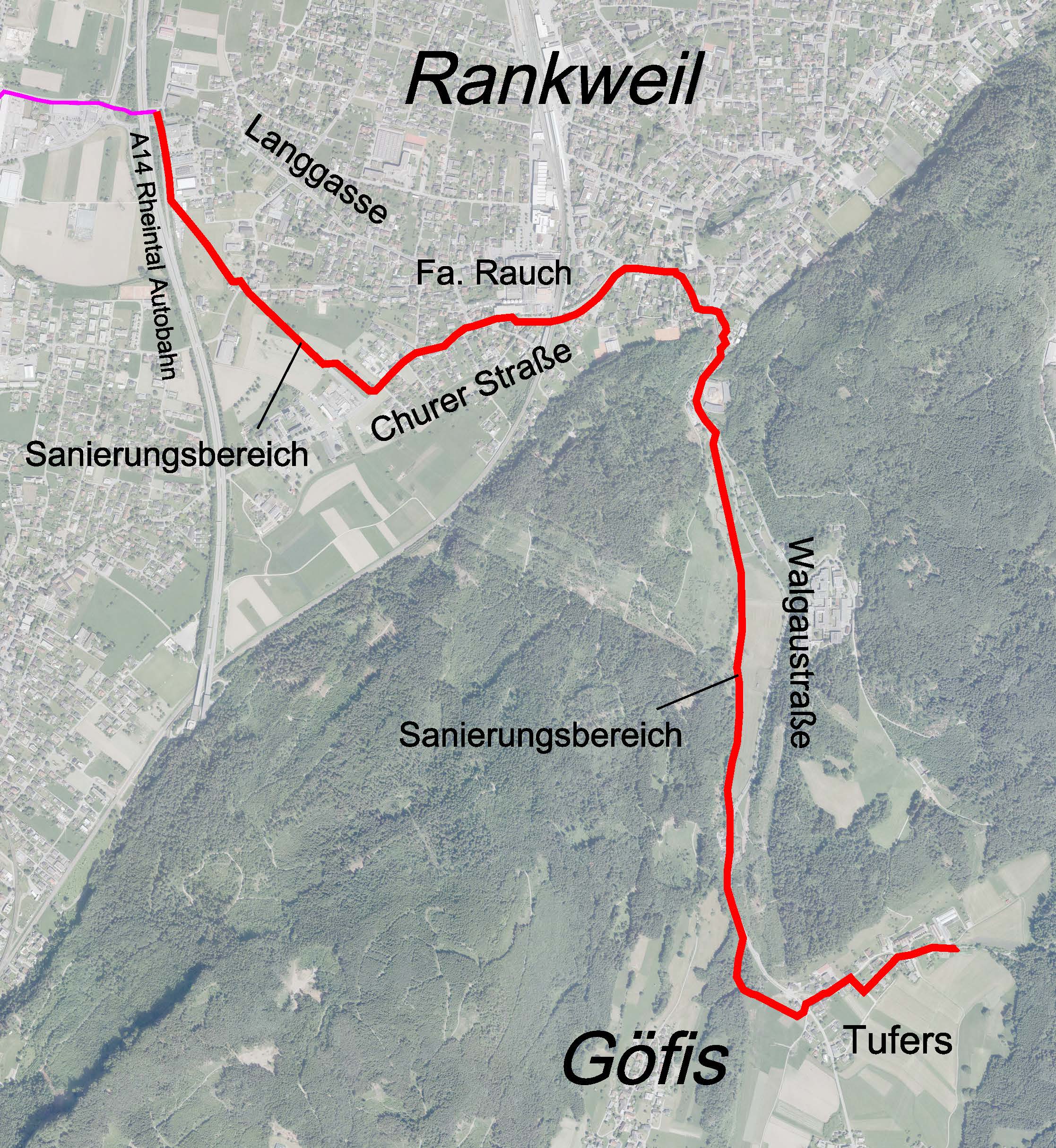 2024: Kanalsanierung im Bereich Churer Straße - Walgaustraße