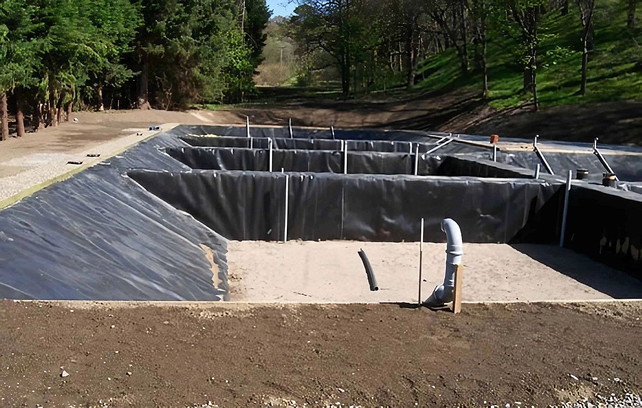 Sludge Drying Reed Beds - Project carried out by Eco~tech Systems in Pitlochry. Almost finished.