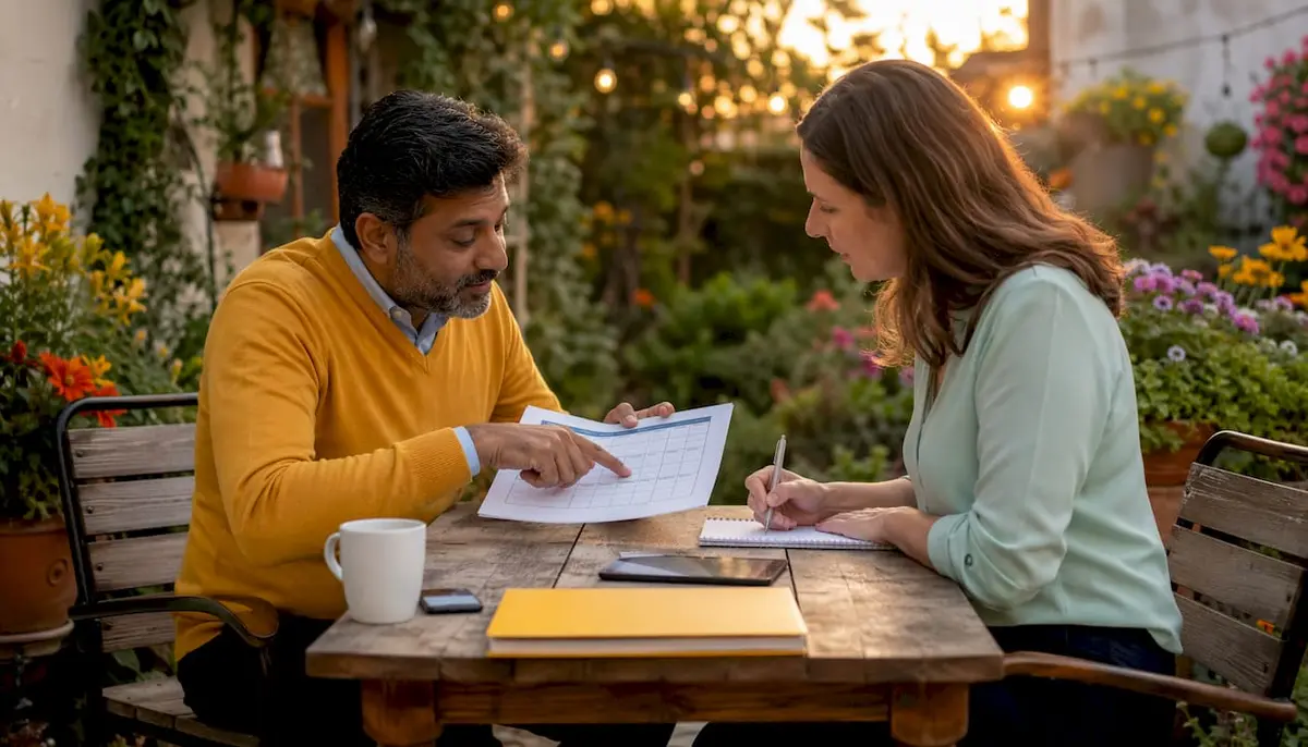 Business meeting comparing insurance policies