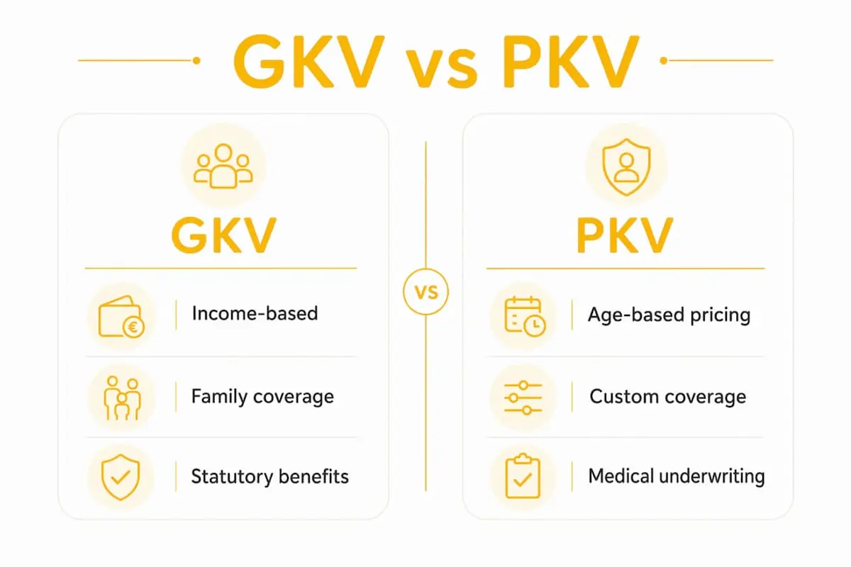 Infographic comparing public and private health insurance options
