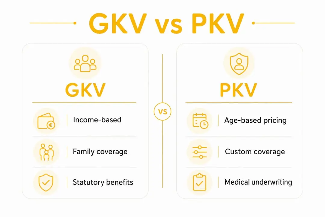 Infographic comparing public and private health insurance options
