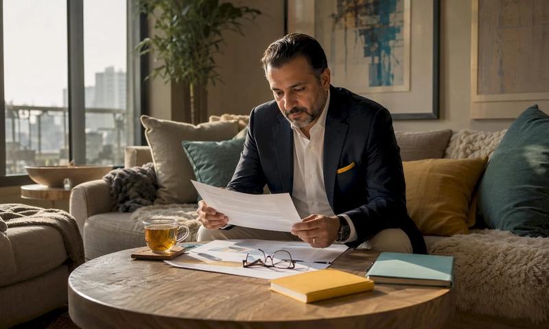Controlling shareholder reviewing business documents