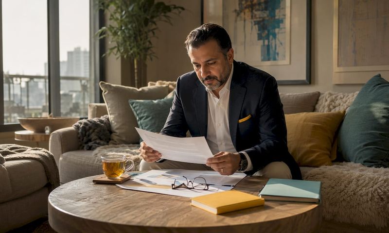 Controlling shareholder reviewing business documents