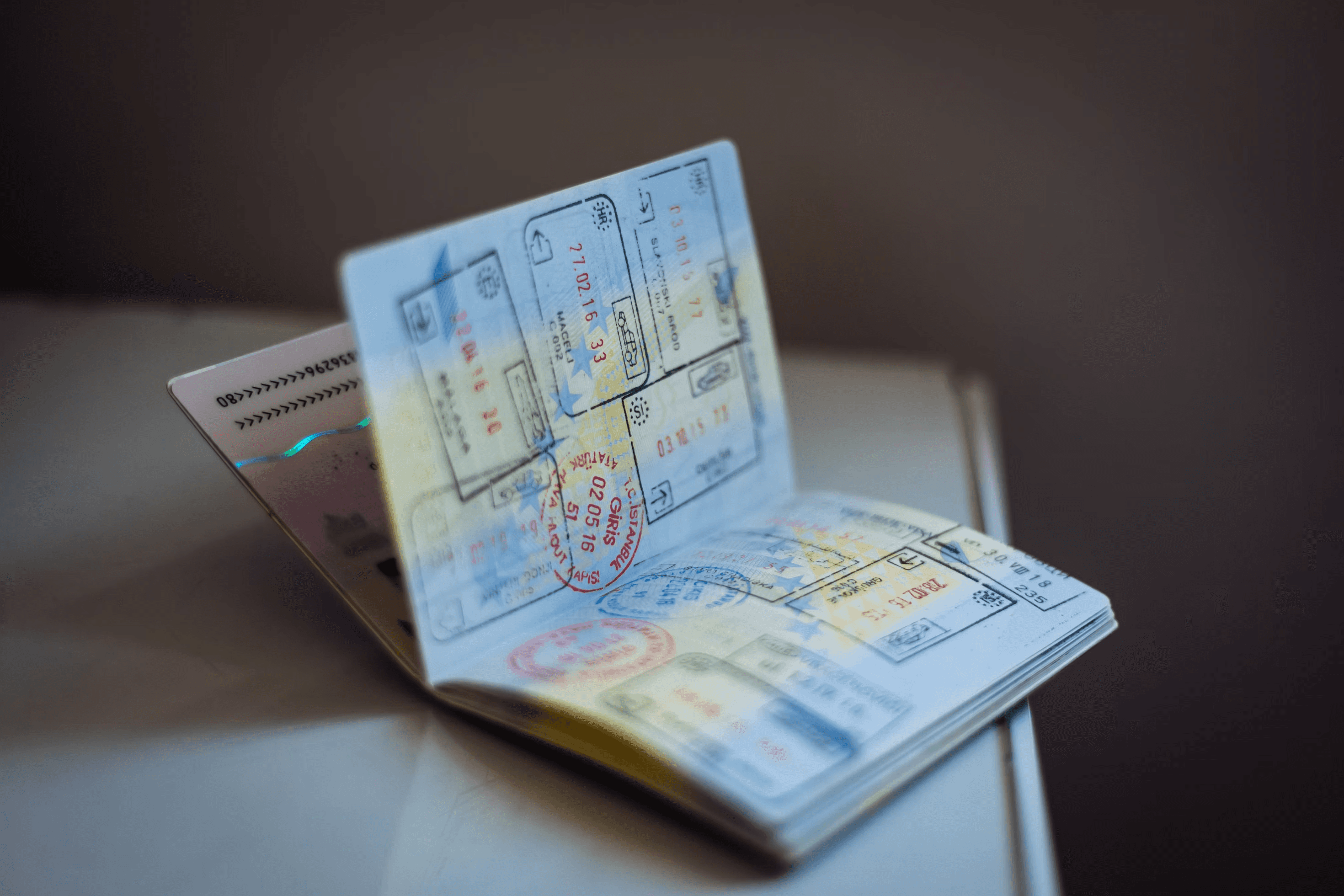 Passport on a desk, international health insurance for Germany