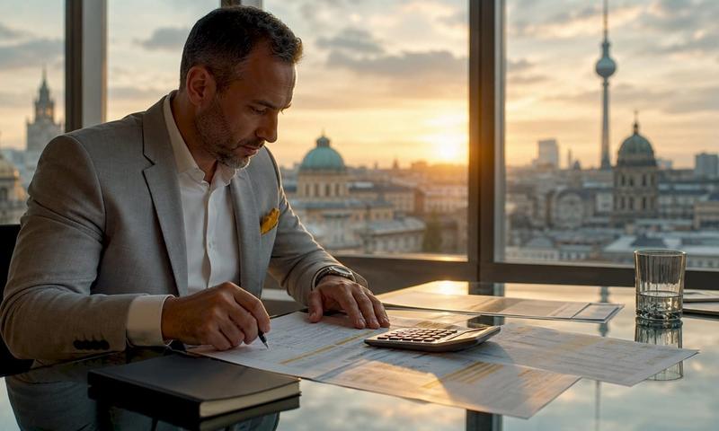 Professional reviewing insurance documents at desk