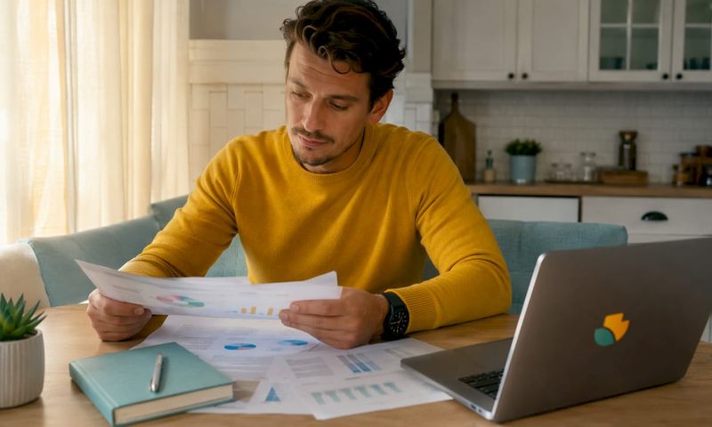 Professional reviewing insurance cost documents