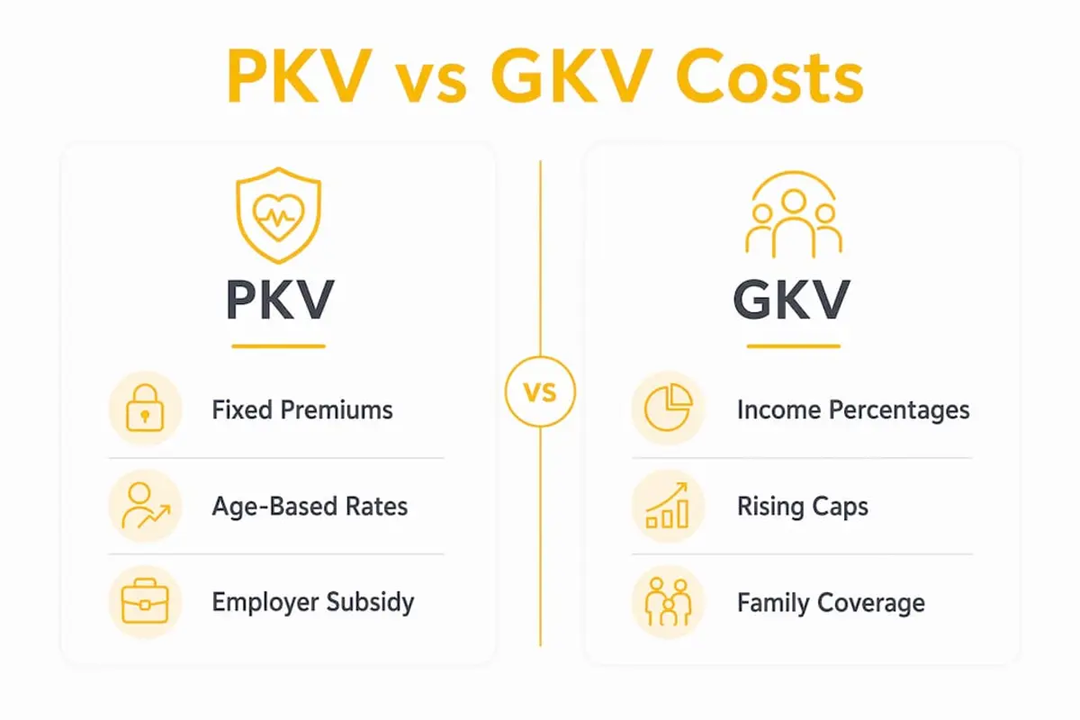 Infographic comparing private and public health insurance costs