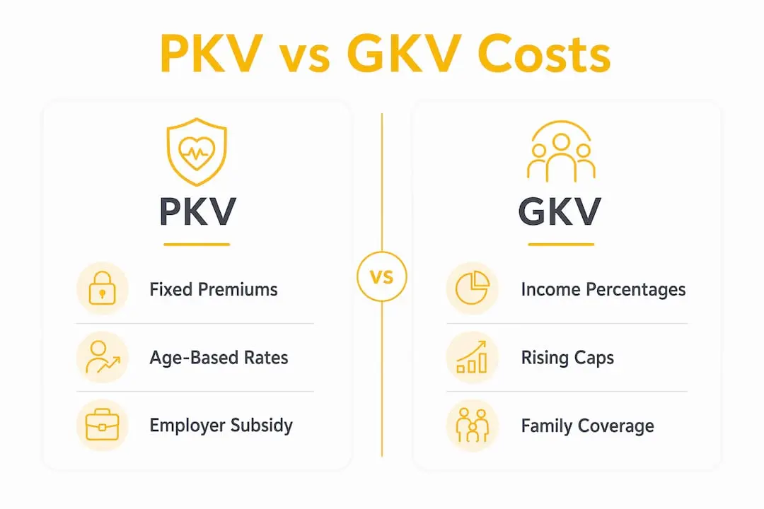 Infographic comparing private and public health insurance costs