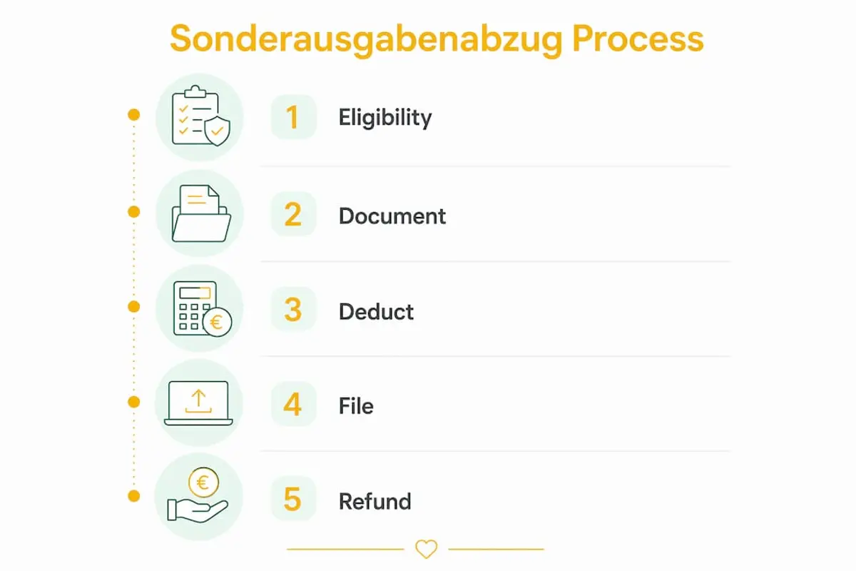 Infographic showing five key deduction steps