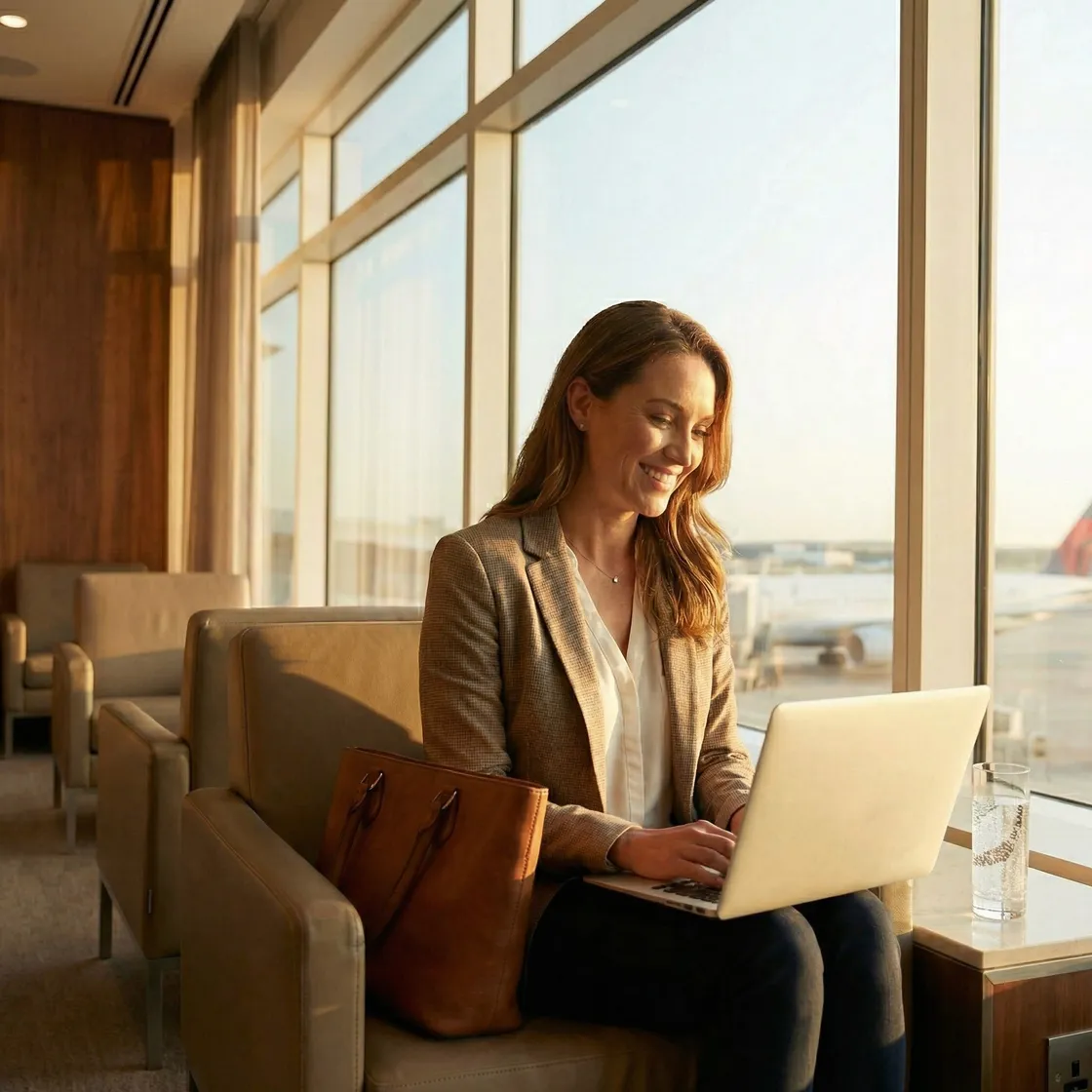 Newcomer working remotely on a laptop