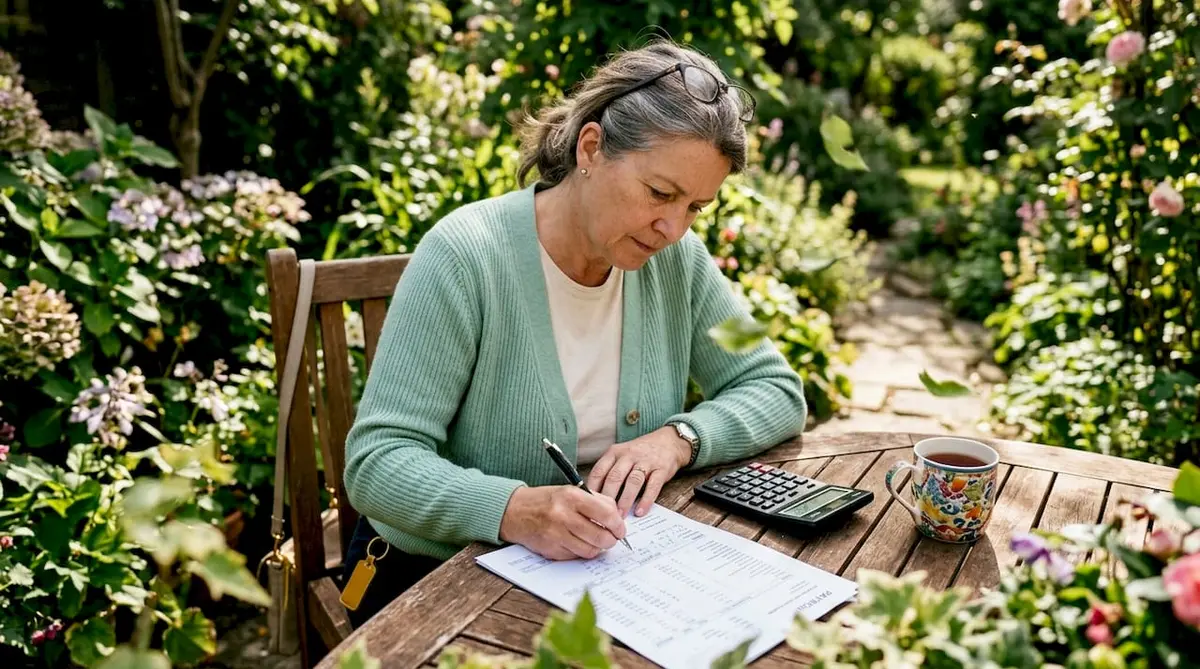 Hands calculating health insurance contributions