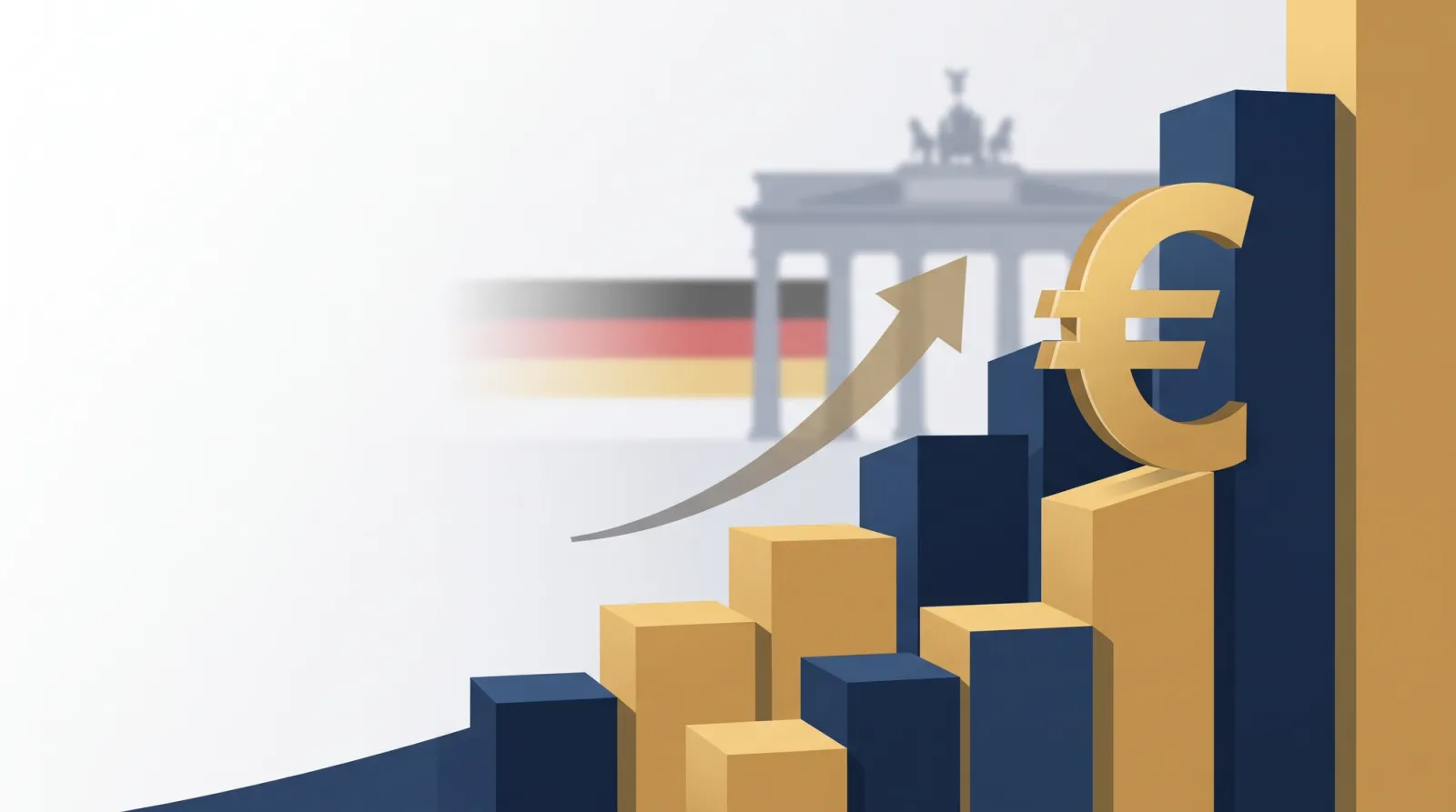 Editorial illustration of a rising income threshold in Germany, symbolising the 2027 Jahresarbeitsentgeltgrenze increase to about EUR 84,600