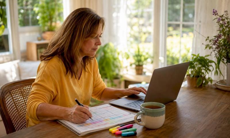 Woman comparing health insurance plans on laptop