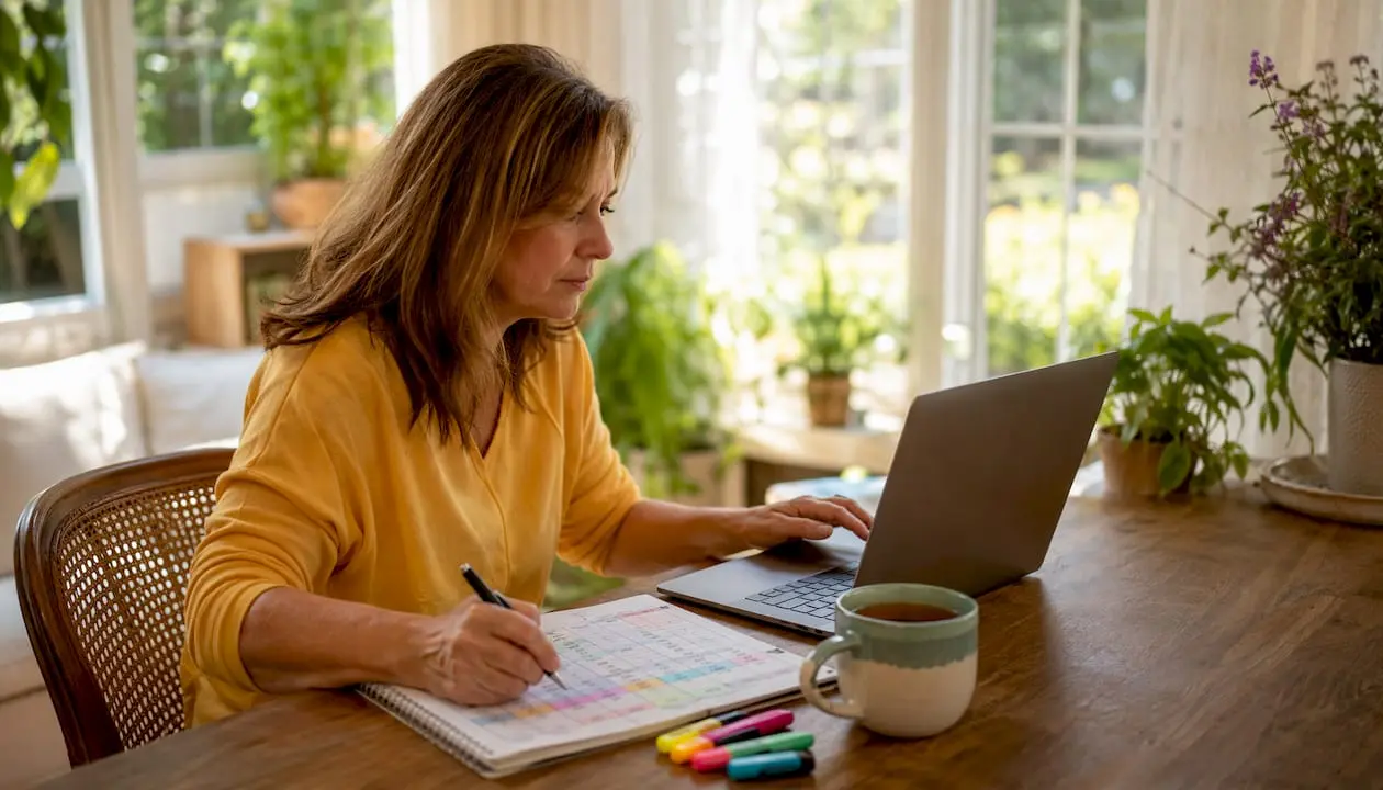 Woman comparing health insurance plans on laptop