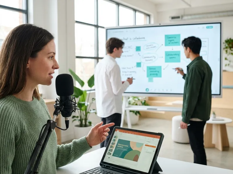 Content creation and interactive lessons: video, dynamic presentations, and collaborative activities