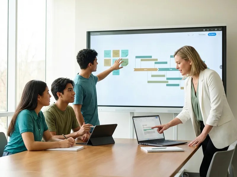 Content creation and interactive lessons: video, dynamic presentations, and collaborative activities