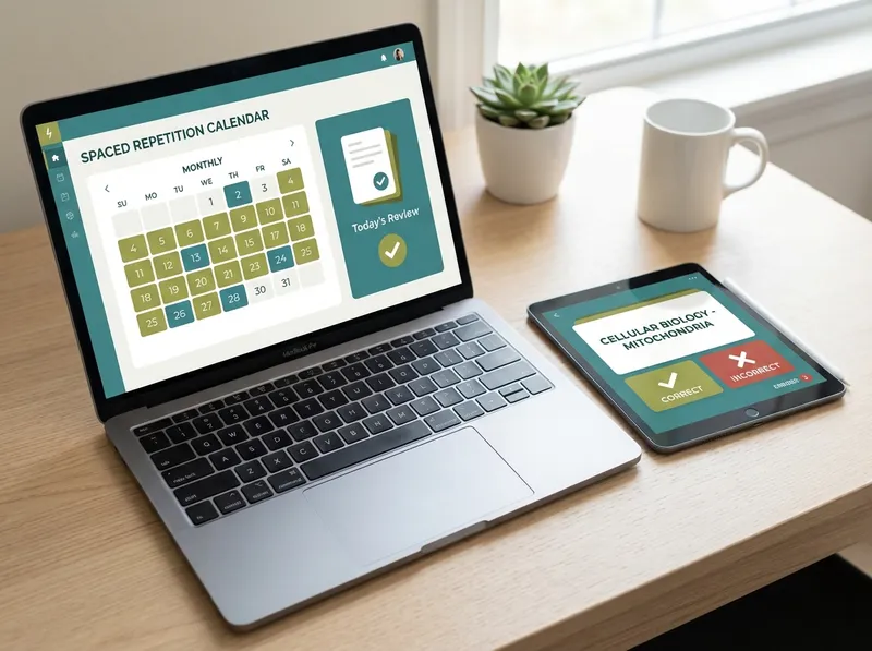Memorization and review: flashcards, quizzes, and spaced repetition with AI