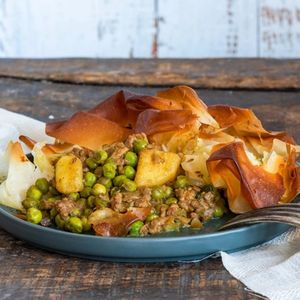Lamb samosa pie - popular Indian dish with a savoury filling