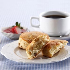 Scones with some black coffee.