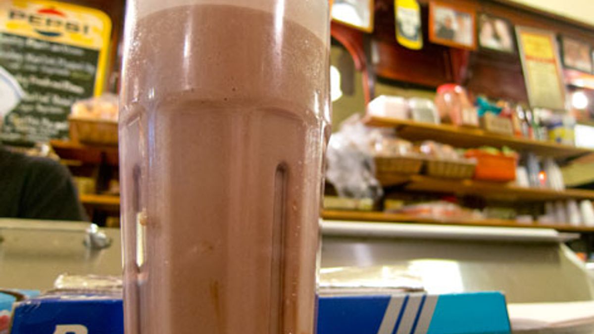 Egg Cream at Eisenberg's Sandwich Shop, New York, NY