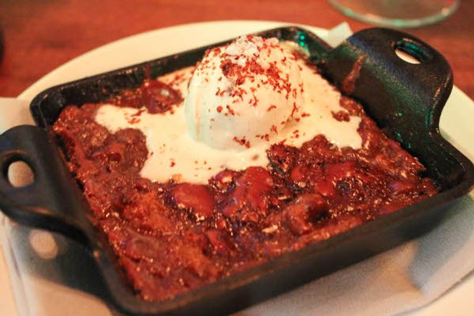 Smoked Chocolate Bread Pudding at Alden & Harlow