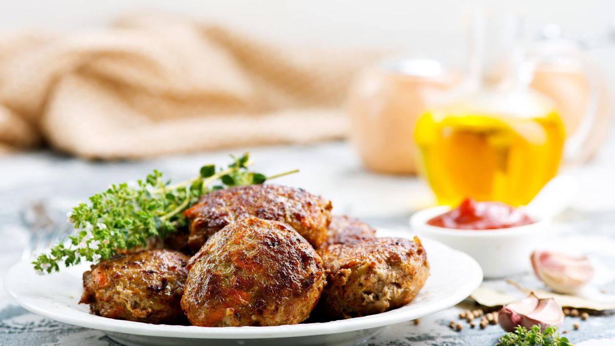 meatballs on plate and on a table