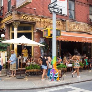 Traditional italian restaurant at historic Little Italy in New York