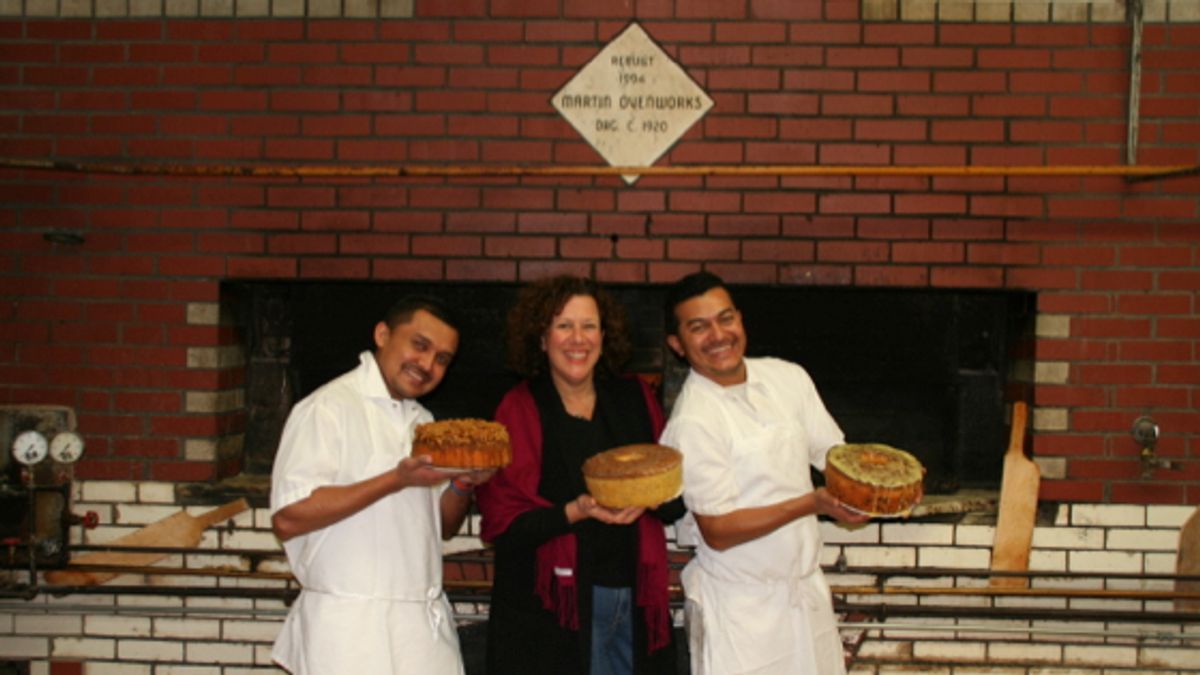 Cindy with the bakers at Scialo's