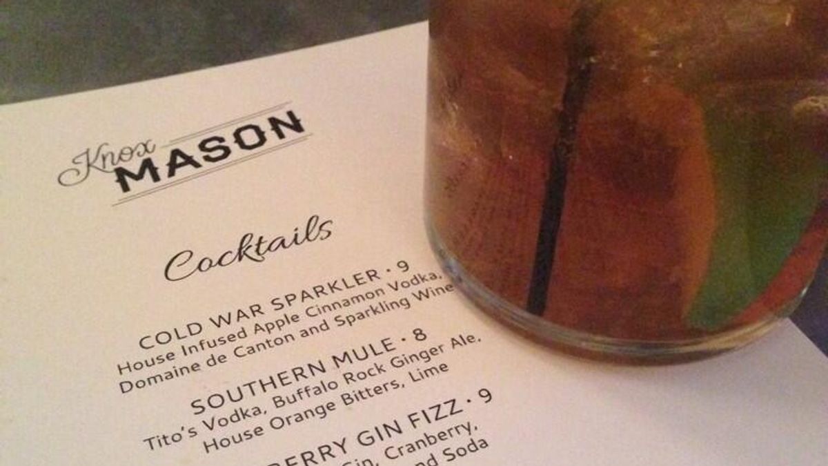 Cocktail Menu at Knox Mason