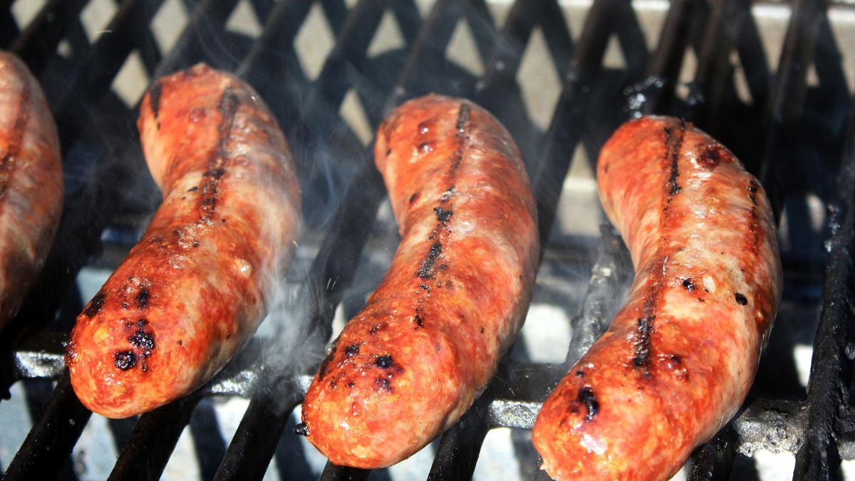 Brats Cooking on the Grill