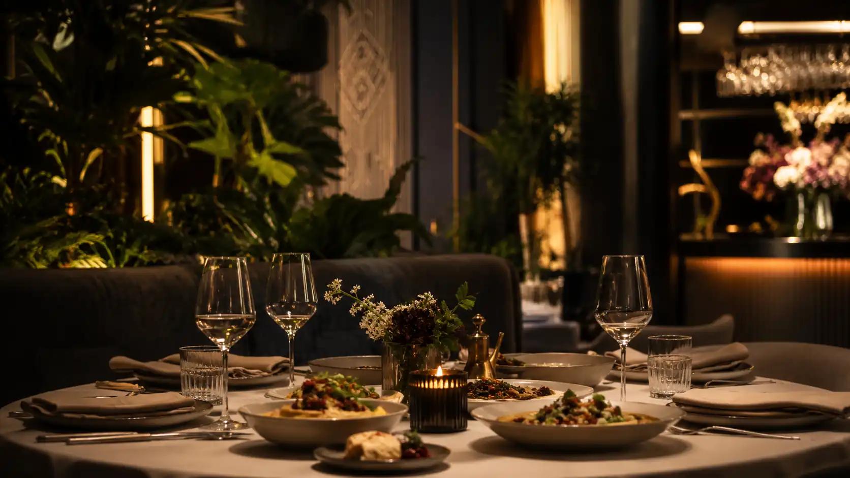 Candlelit Botanical Dining Table