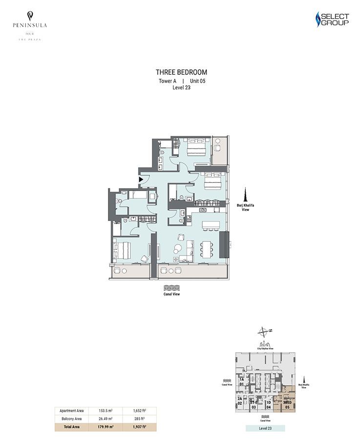 Type A, Unit 05, Level 23 to Type A, Unit 12, Level 7-22