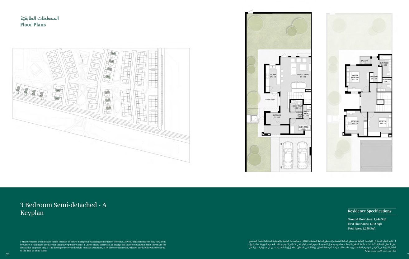 3 Bedroom, Semi - Detached - A to 3 Bedroom, Semi - Detached - B
