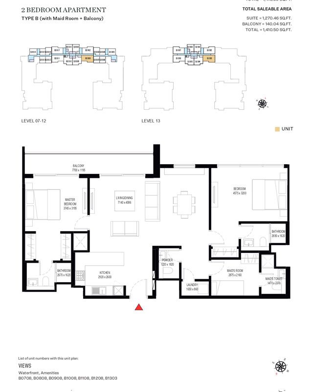 Type B (with Maid Room + Balcony) to Type O (with 2 Balconies)-VARIANT 1