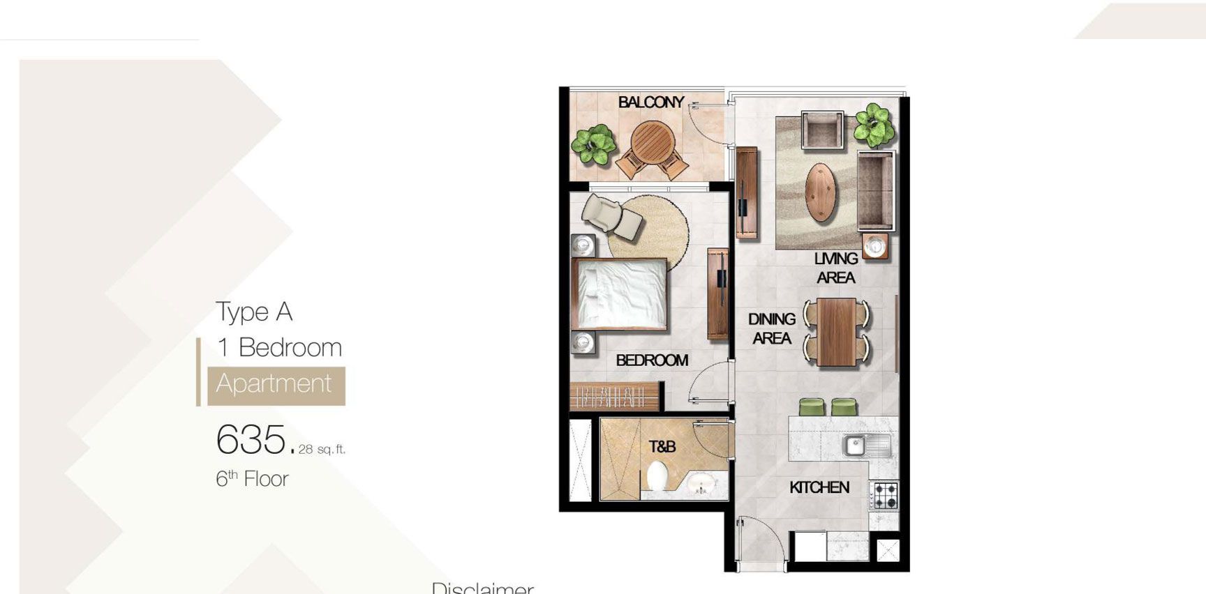 Type-A-1-Bedroom to Type-C-1-Bed