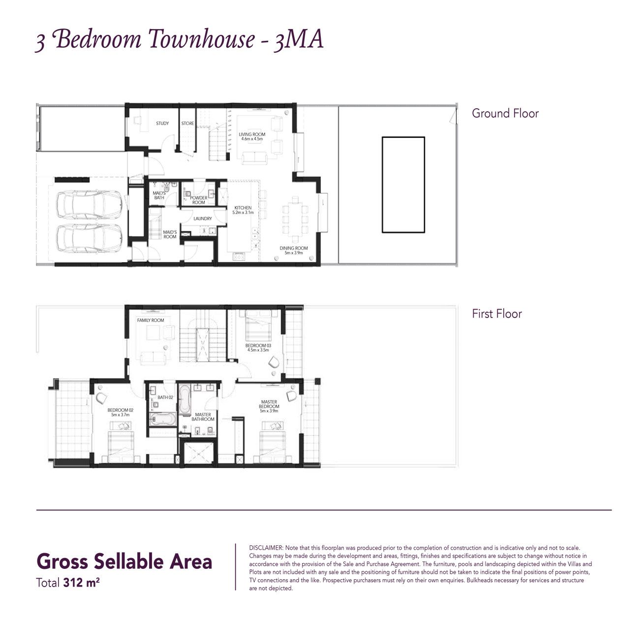 3 Beds Townhouse