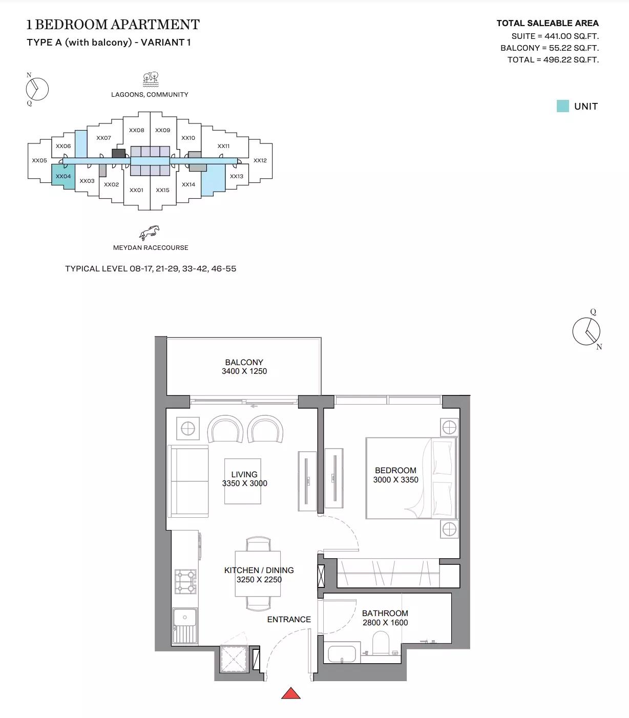 Type A with balcony - Variant 1	