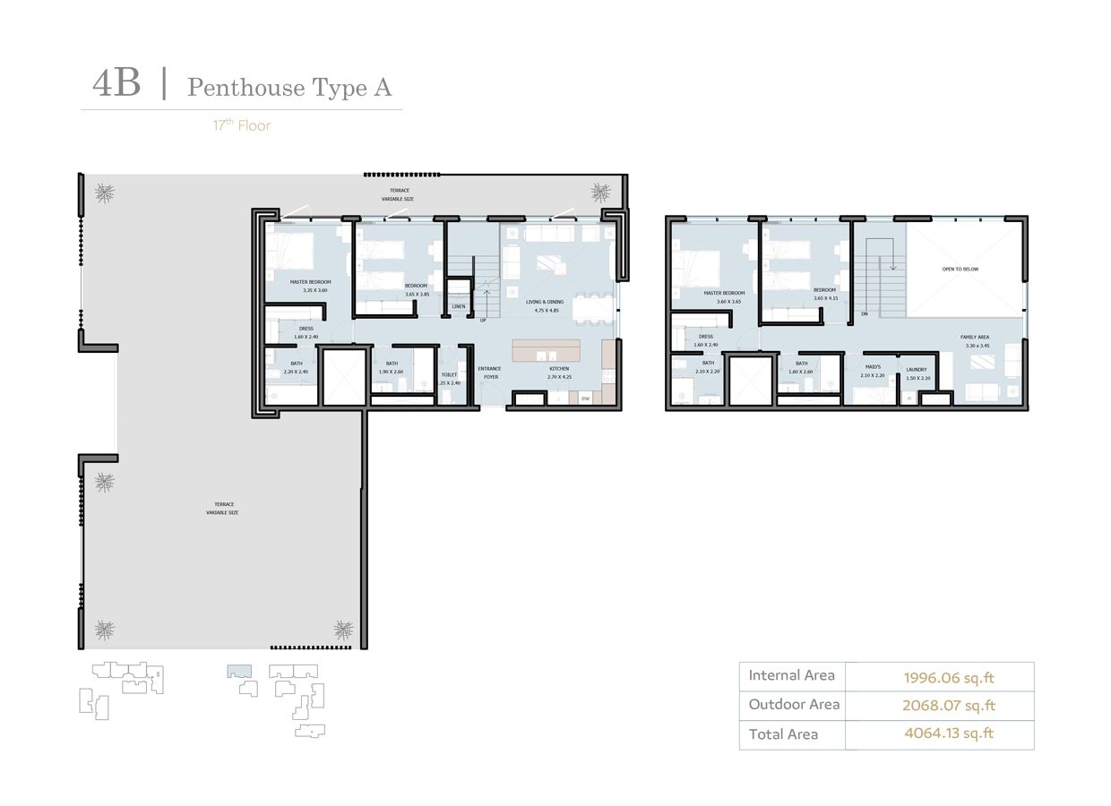  4 BR ( Penthouse )