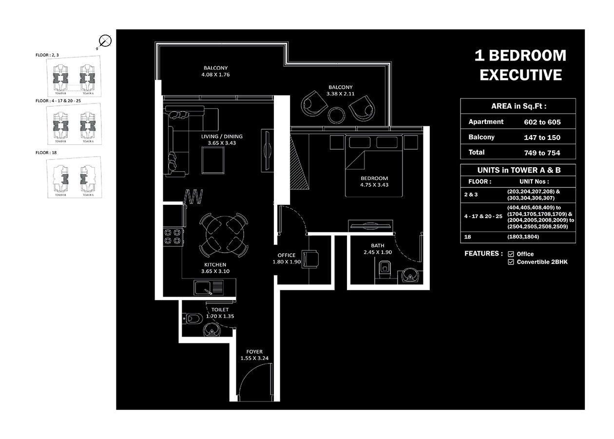 1 Bedroom Exective