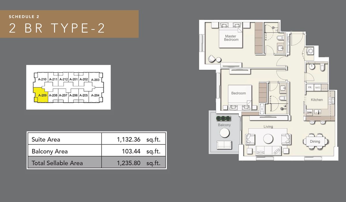 2 bedroom type 2 to 2 bedroom type 3