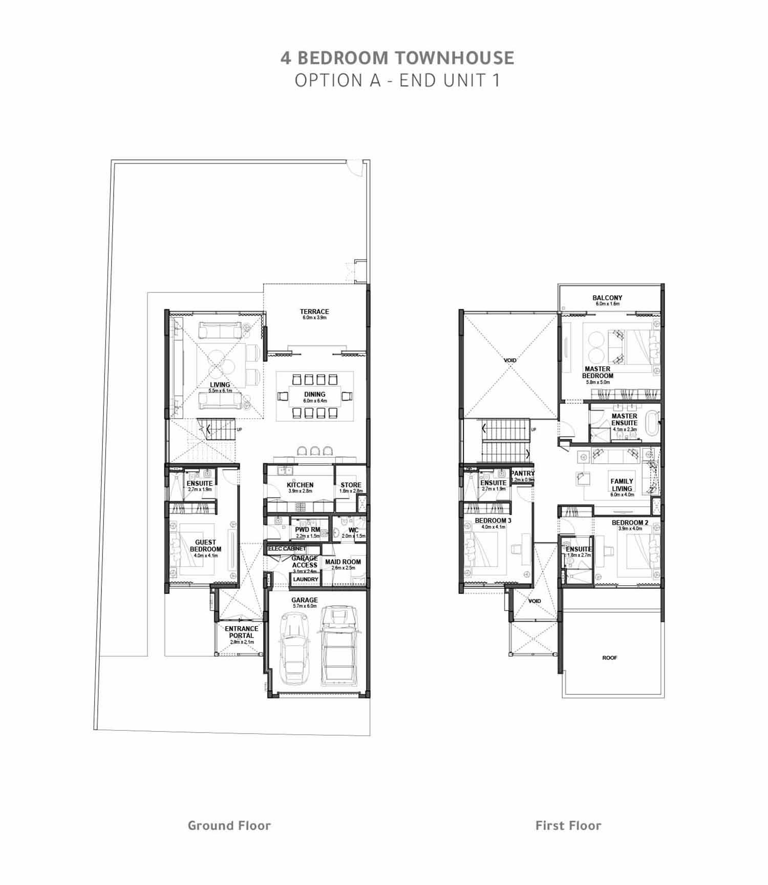 OPTION A - END UNIT 1 to OPTION B - MIDDLE UNIT