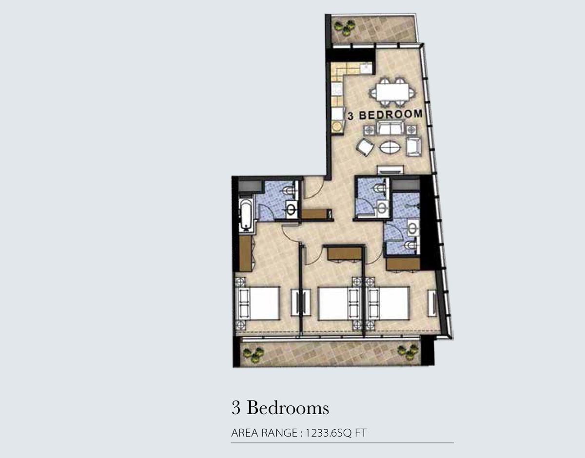 3bd-1233.6 sqft