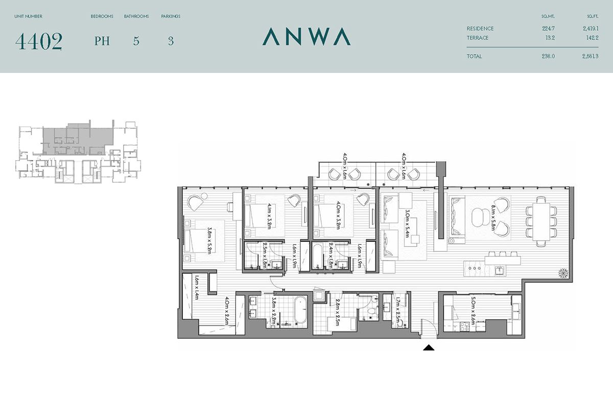 Penthouse,Unit Number 4402