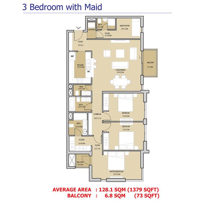 3 Bedroom With Maid to 3 Bedroom With Maid+Terrace
