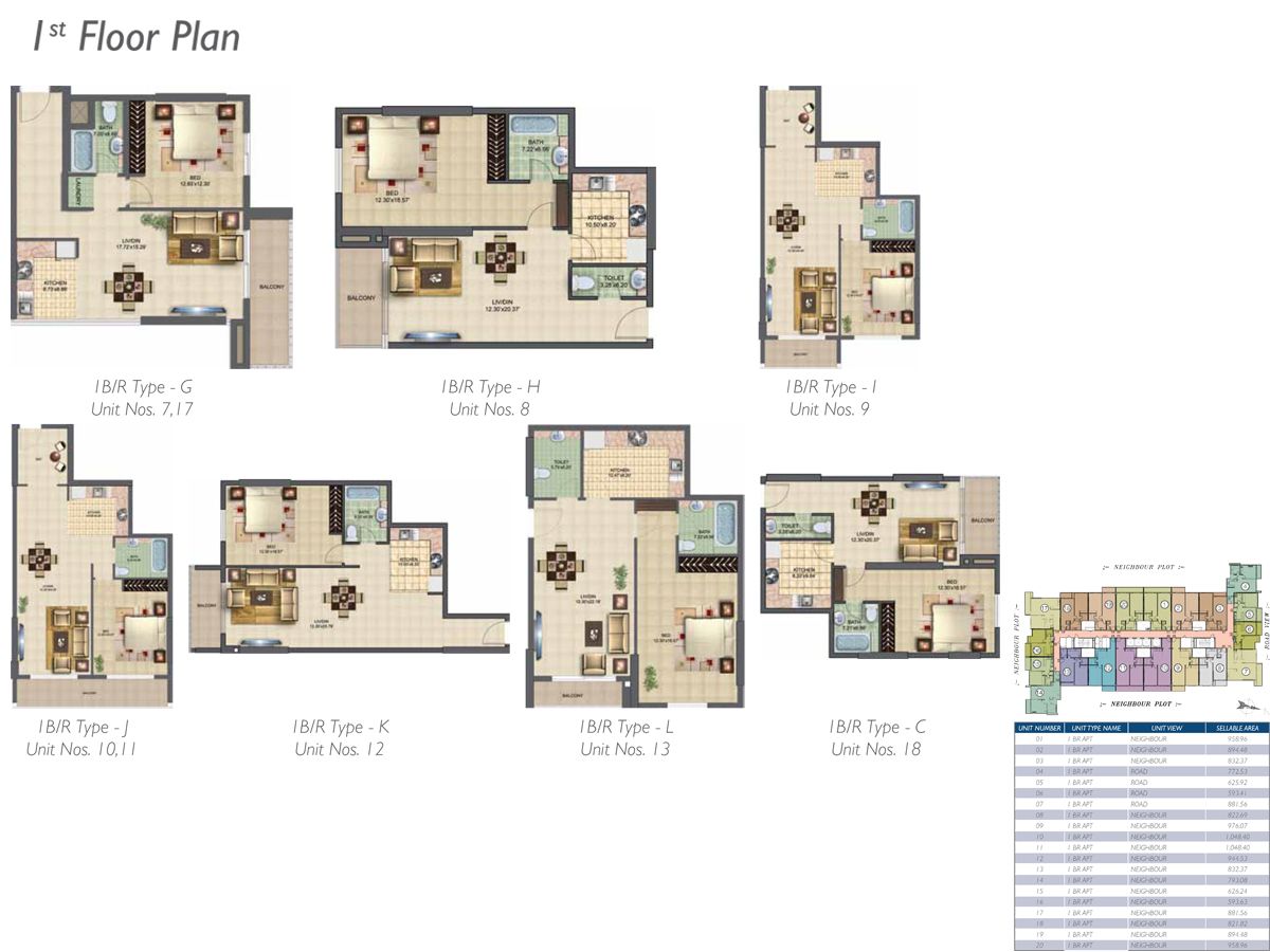 1st-Floor-Type-A-B-C-D-E-F to 2nd-14th-Floor-Type-G-H-I-J-K-L-C