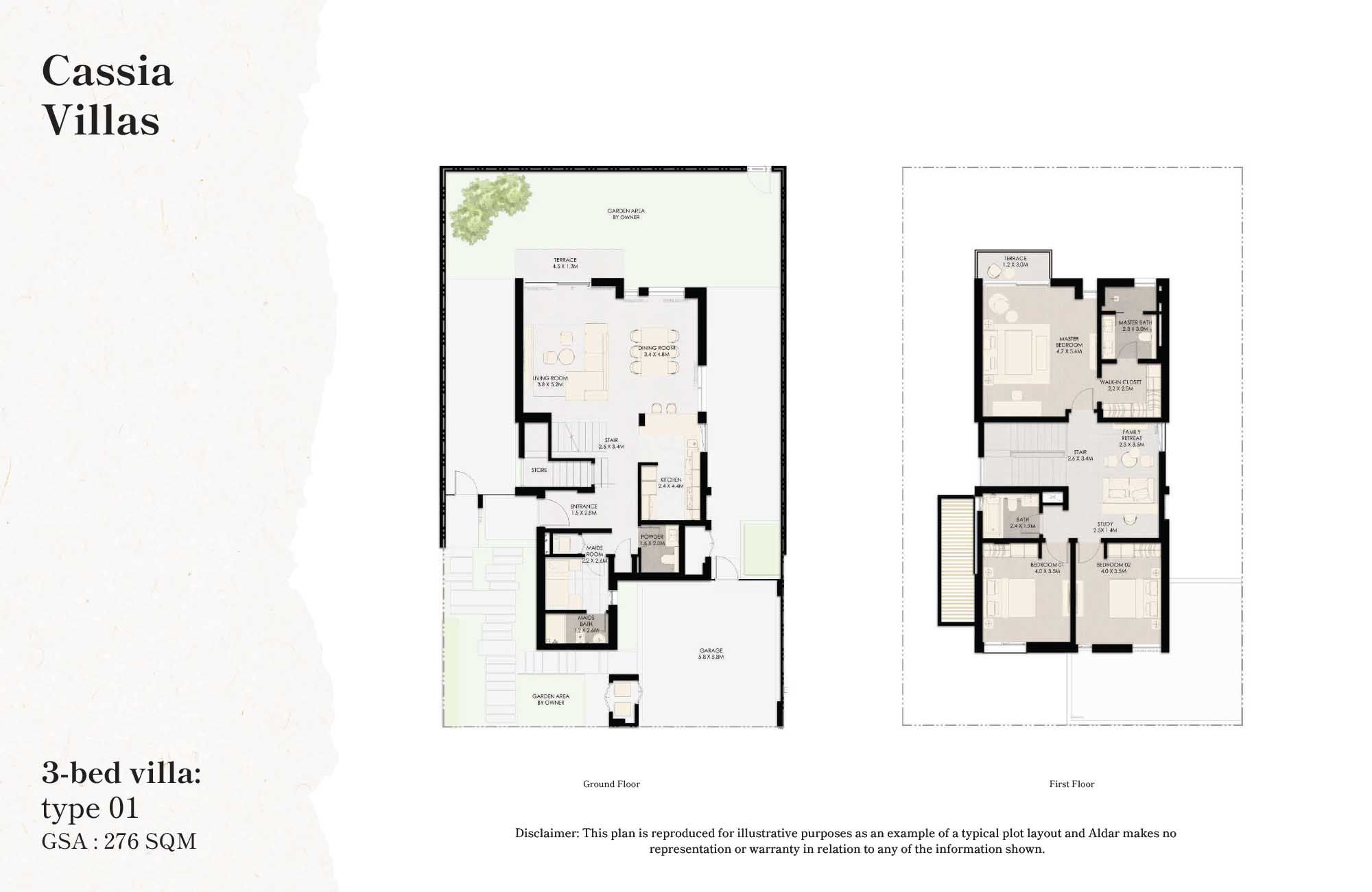 3 Bedrooms + Study + Maid