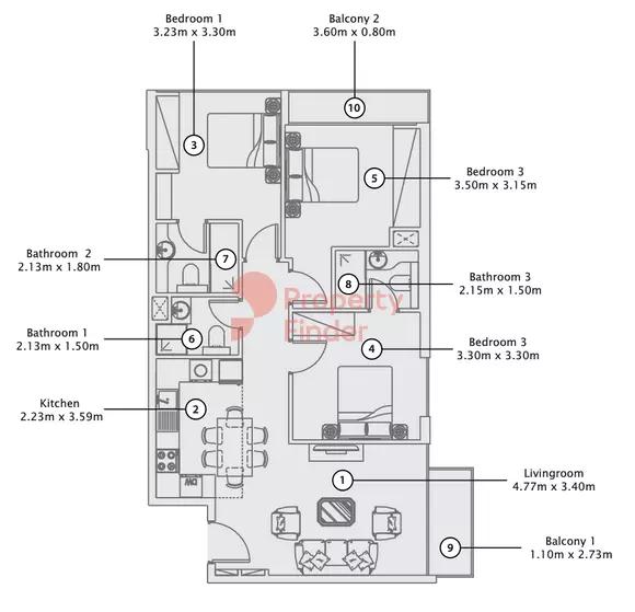Type 2 B 2nd to 7th Floors