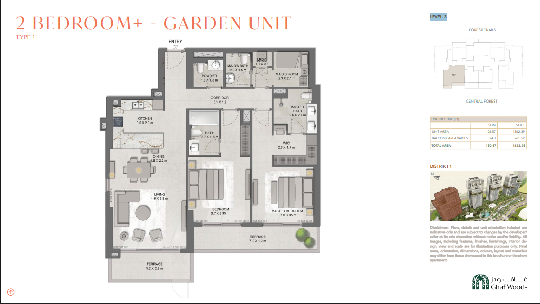 2 BEDROOM+ - GARDEN UNIT TYPE 1 LEVEL 3