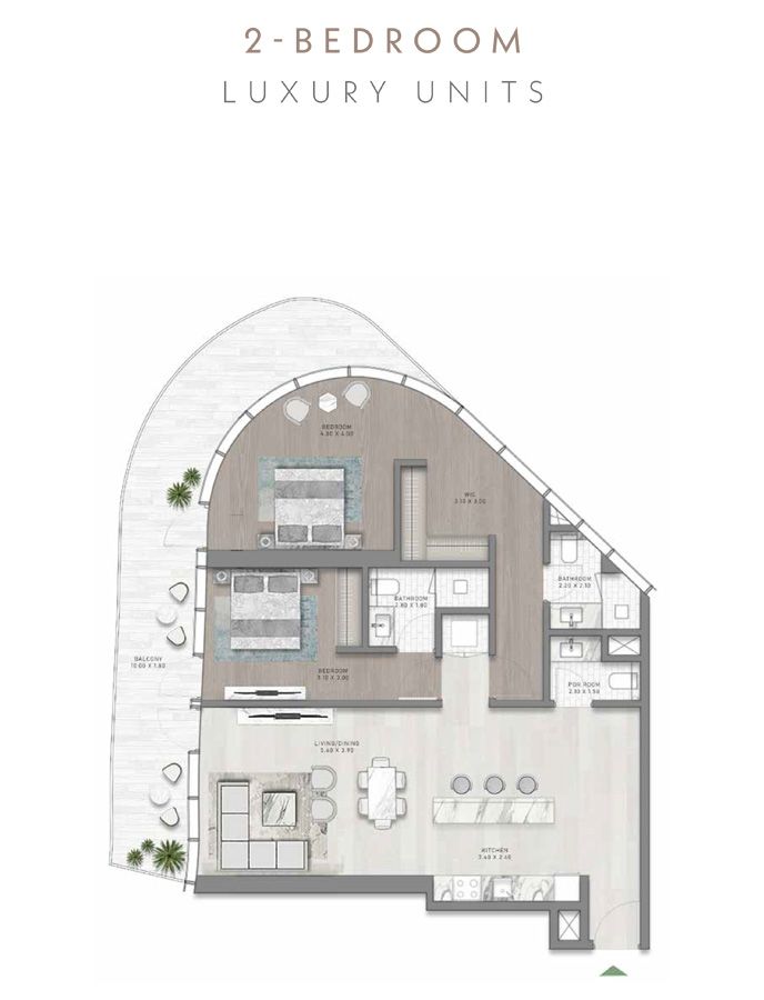 2 Bedroom to 2 Bedroom, Luxury Units