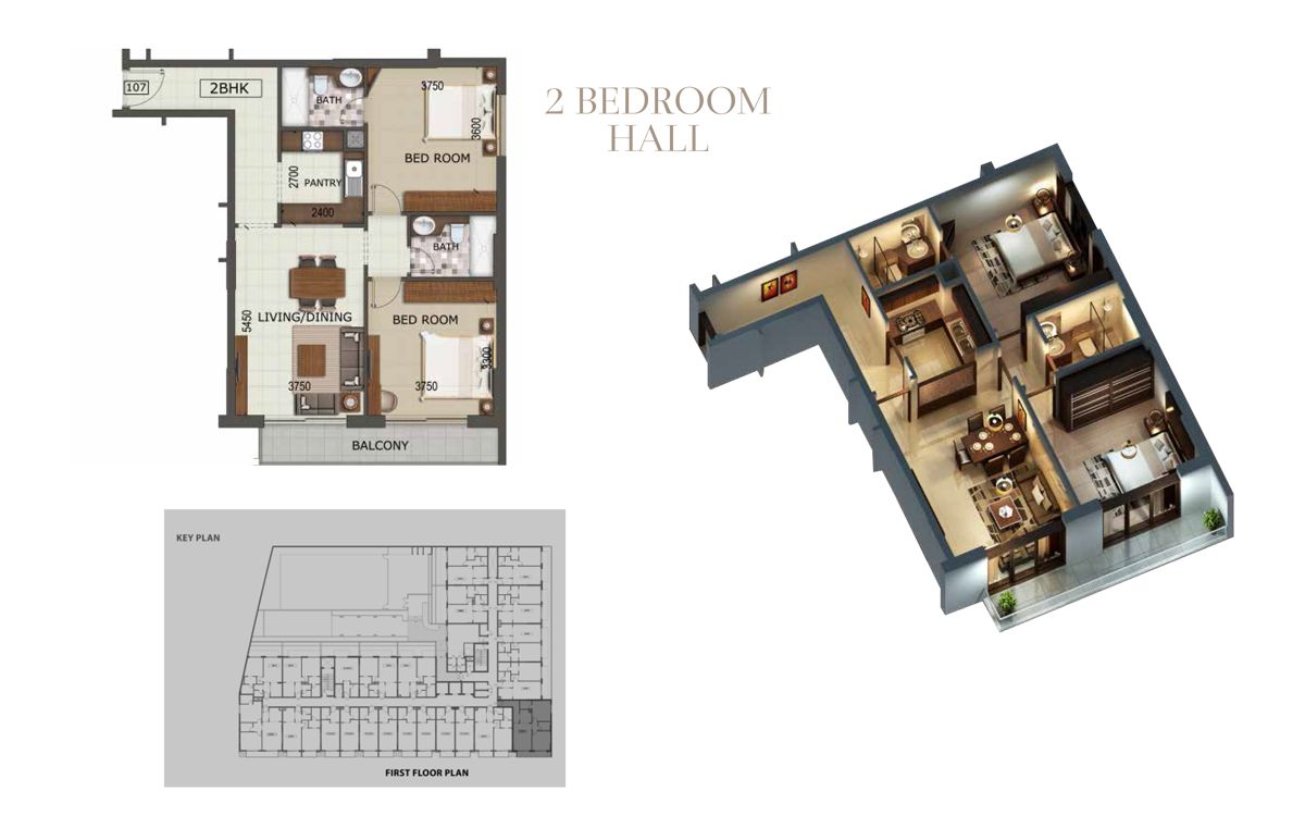2 Bedroom Hall